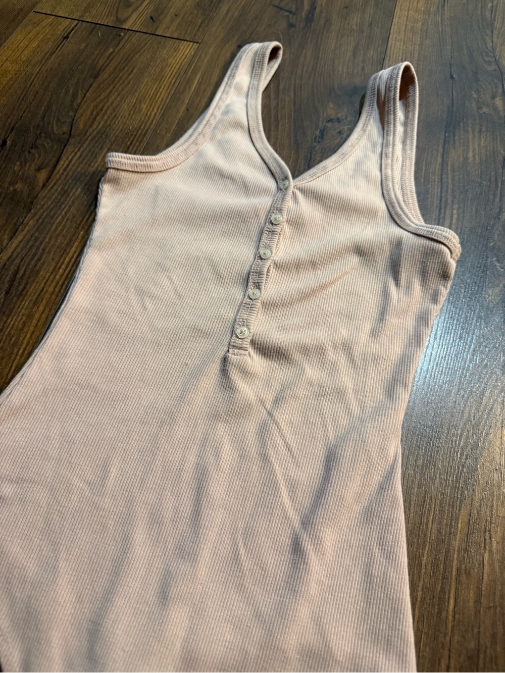 Abercrombie & Fitch Women’s Ribbed Sleeveless Bodysuit Sand Size Small Thong - Picture 2 of 5